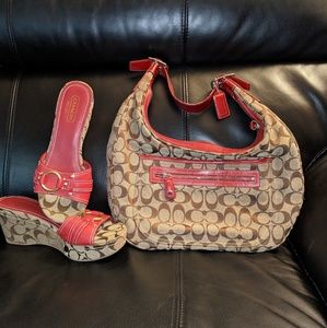 Coach handbag with matching shoes